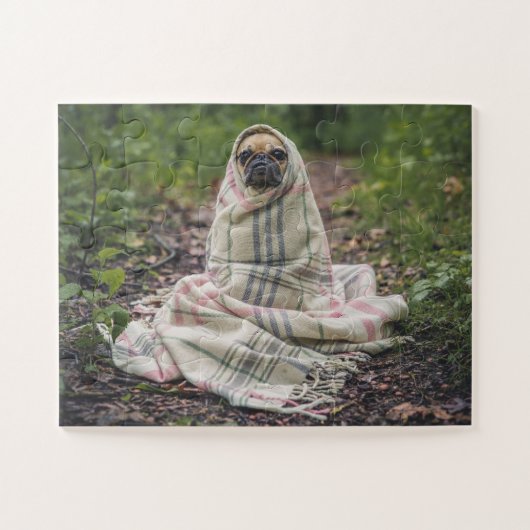 MOPS DOG FUNNY JIGSAW PUZZLE EINFACH ÜBERSIEGTE PE (Horizontal)