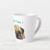 Mops Dog Funny Latte Tasse - Benutzerdefinierter T (Rechte Ecke)