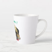 Mops Dog Funny Latte Tasse - Benutzerdefinierter T (Rechts)