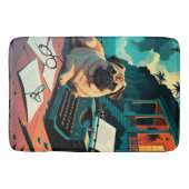 Mops Dog Gentleman Vintag Badematte (Vorderseite)