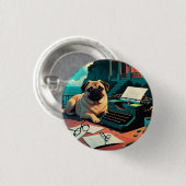 Mops Dog Gentleman Vintag Button (Vorne & Hinten)