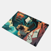 Mops Dog Gentleman Vintag Fußmatte (Schrägansicht)