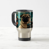 Mops Dog Gentleman Vintag Reisebecher (Vorderseite Links)
