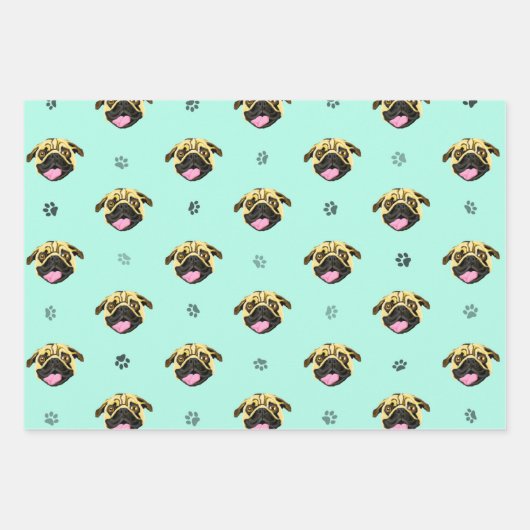 Mops Dog Geschenkgutschrift Wrap Set Geschenkpapier Set (Vorderseite 2)