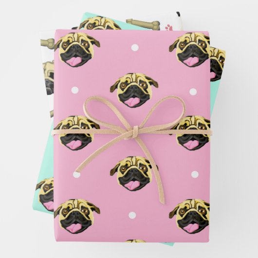 Mops Dog Geschenkgutschrift Wrap Set Geschenkpapier Set (Beispiel)