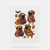 Mops Dog Ghost Halloween Spooky Acrylschild (Vorderseite)