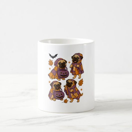 Mops Dog Ghost Halloween Spooky Kaffeetasse (Mittel)