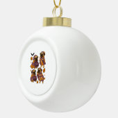 Mops Dog Ghost Halloween Spooky Keramik Kugel-Ornament (Rechts)