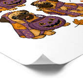 Mops Dog Ghost Halloween Spooky Poster (Ecke)