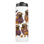 Mops Dog Ghost Halloween Spooky Thermosbecher (Vorderseite)