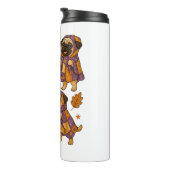 Mops Dog Ghost Halloween Spooky Thermosbecher (Nach rechts gedreht)