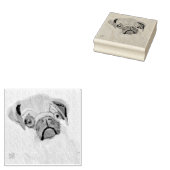 Mops Dog Gummistempel (Stempel)