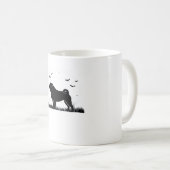 Mops Dog - Halloween Moon Silhouette Classic T-Shi Kaffeetasse (VorderseiteRechts)