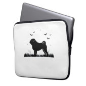 Mops Dog - Halloween Moon Silhouette Classic T-Shi Laptopschutzhülle (Vorderseite Links)