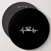 Mops Dog Heartbeat | NIEDLICHE MOPS Button (Vorne & Hinten)