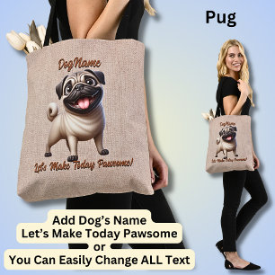 Mops - Dog hinzufügen, Text ändern Tasche