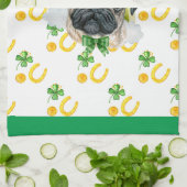 Mops Dog Holiday Wohngestaltung St Patricks Day Geschirrtuch (Gefaltet)