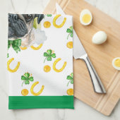 Mops Dog Holiday Wohngestaltung St Patricks Day Geschirrtuch (Viertel Falte)