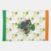 Mops Dog Holiday Wohngestaltung St Patricks Day Geschirrtuch (Horizontal)