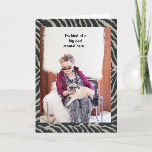 Mops Dog ist ein großer Deal hier Karte (Vorderseite)