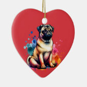 Mops Dog Keramik Ornament (Rechts)
