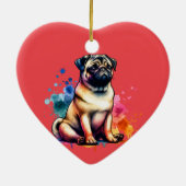 Mops Dog Keramik Ornament (Hinten)