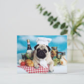 Mops Dog Koch Postkarte (Stehend Vorderseite)