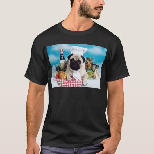 Mops Dog Koch T-Shirt (Vorderseite)