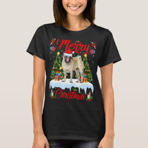 Mops Dog Lights Weihnachtsbaum Weihnachten Mops T-Shirt