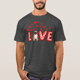 Mops Dog Lover Funny Hearts Liebe Mops Valentine's T-Shirt