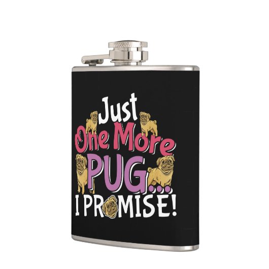 Mops Dog Lover - Noch ein Versprechen Flachmann (Links)