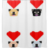 Mops Dog Lovers | Die Liebe aller Mops Duschvorhang (Vorderseite)