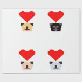 Mops Dog Lovers | Die Liebe aller Mops Geschenkpapier (Flach)
