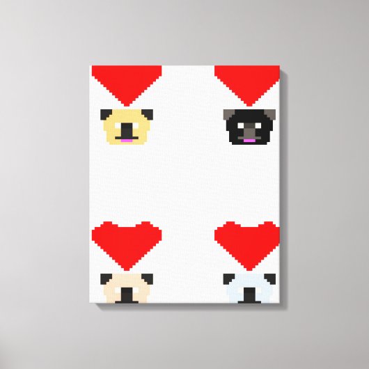 Mops Dog Lovers | Die Liebe aller Mops Leinwanddruck (Vorderseite)