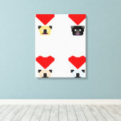 Mops Dog Lovers | Die Liebe aller Mops Leinwanddruck (Insitu (Holzboden))