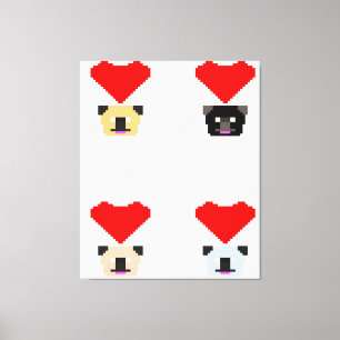 Mops Dog Lovers   Die Liebe aller Mops Leinwanddruck