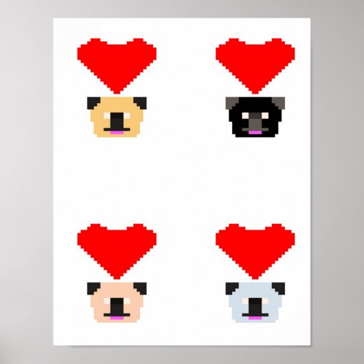 Mops Dog Lovers | Die Liebe aller Mops Poster (Vorne)