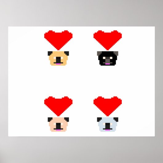 Mops Dog Lovers | Die Liebe aller Mops Poster (Vorne)
