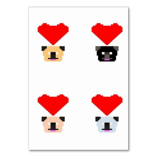 Mops Dog Lovers | Die Liebe aller Mops Tischnummer (Vorderseite)