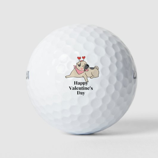 Mops Dog Lovers für Valentinstag Golf Balls Golfball (Vorderseite)