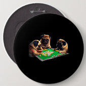 Mops Dog Mahjong Funny mit Letters Mens Funny Clot Button (Vorne & Hinten)