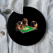 Mops Dog Mahjong Funny mit Letters Mens Funny Clot Button (Beispiel)