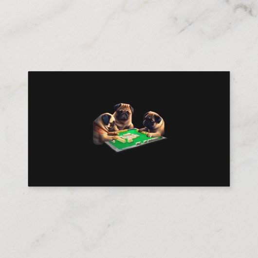 Mops Dog Mahjong Funny mit Letters Mens Funny Clot Visitenkarte (Rückseite)
