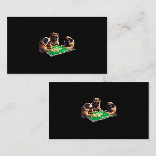 Mops Dog Mahjong Funny mit Letters Mens Funny Clot Visitenkarte (Vorne/Hinten)