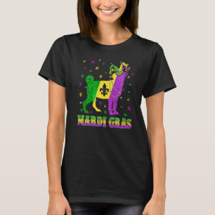 Mops Dog Mardi Gras Carnival Jester Beads Premium T-Shirt