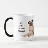 Mops Dog mein bester Freund Individuelle Name Kaff Verwandlungstasse (Links)