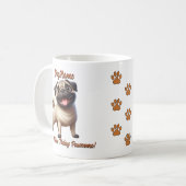 Mops, Dog-Name hinzufügen, Text ändern Kaffeetasse (Vorderseite Links)