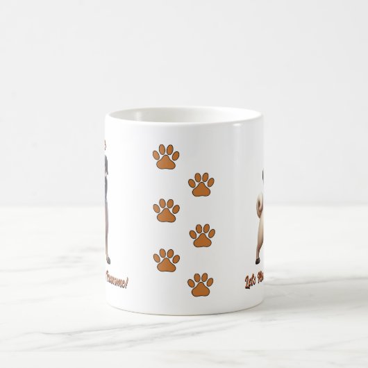 Mops, Dog-Name hinzufügen, Text ändern Kaffeetasse (Mittel)