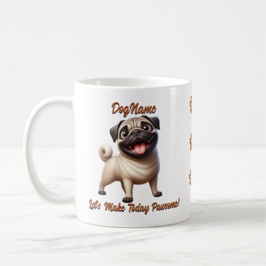 Mops, Dog-Name hinzufügen, Text ändern Kaffeetasse (Links)