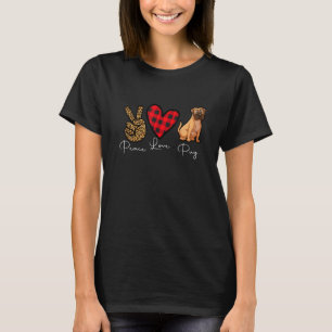 Mops Dog Niedlich Peace Liebe Welpe T-Shirt